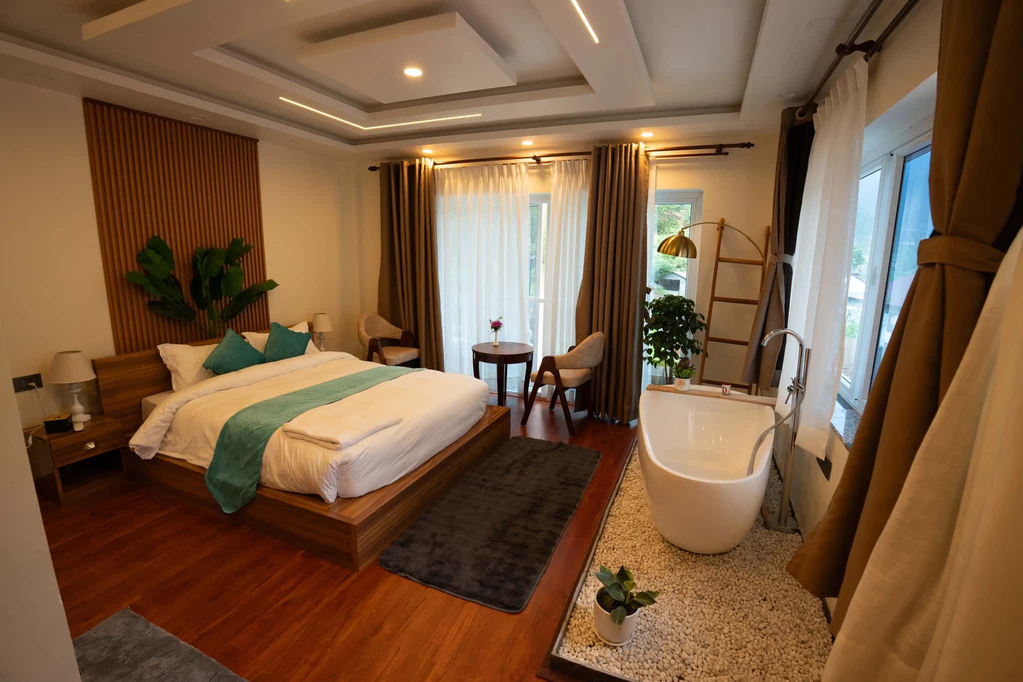 Master bedroom with king bed at The Nest at Chitlang